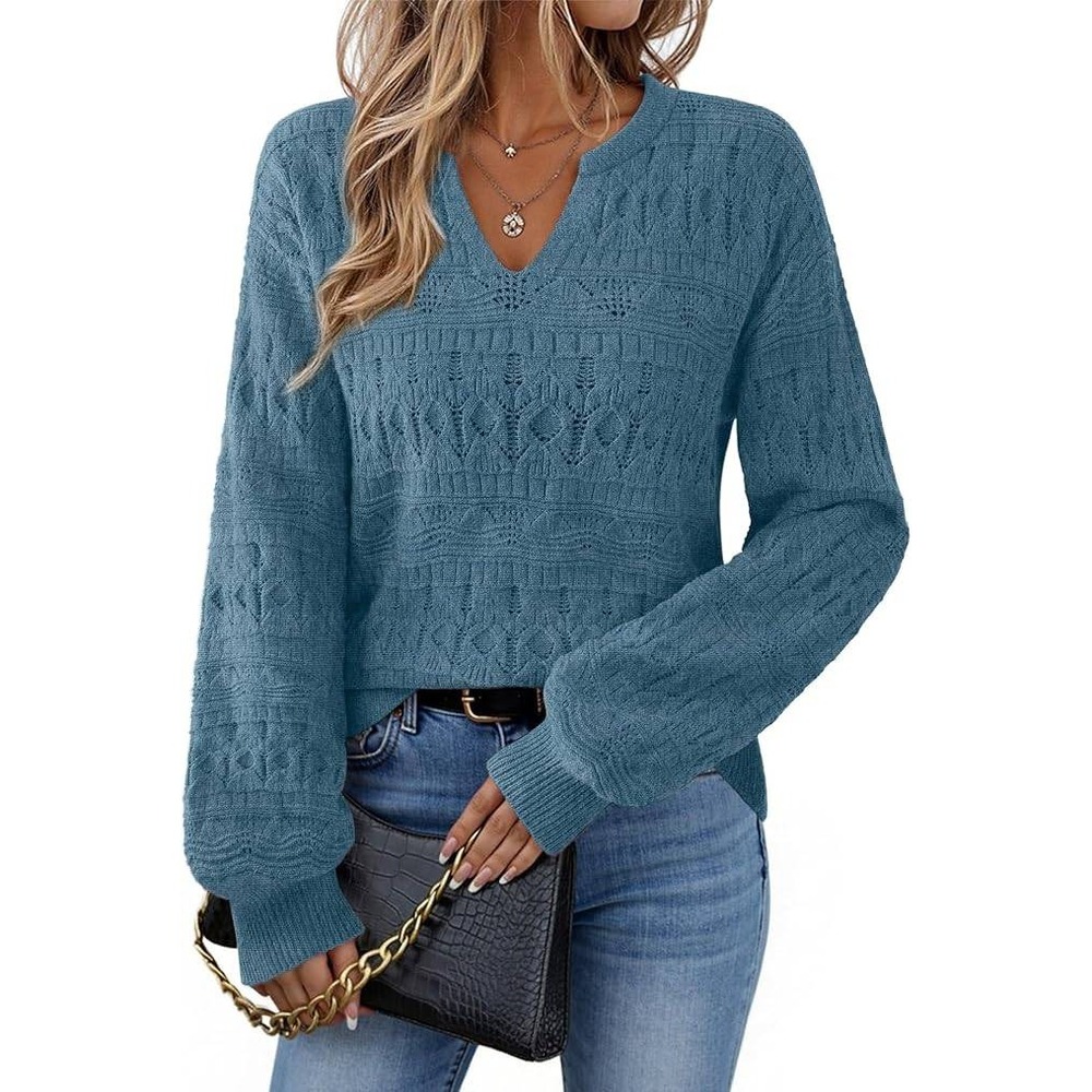 Furnex Plus Size XXL Women Knitted Seater V-Neck Casual Versatile Comfort